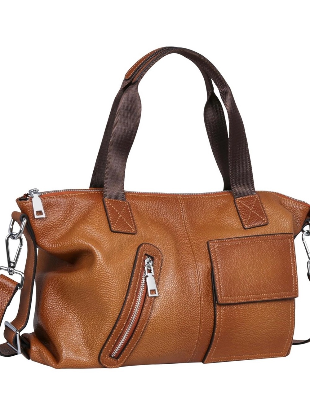 NWOT Iswee genuine leather womens satchel/shoulder tote( Sorrel)